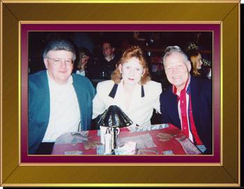 Vassar with daughter Midge and Son-In-Law George. February 1999 at Cafe Milano in Nashville, TN