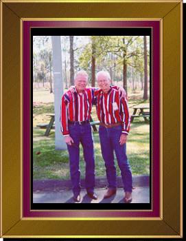 Cousins Vassar Carlton and Vassar Carroll with look-alike shirts from Midge. Suwannee Spring Fest March1999, Live Oak, Florida.